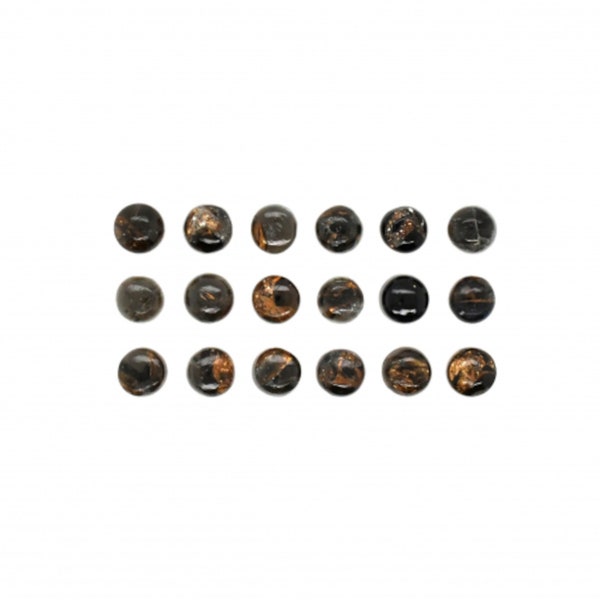 Copper Black Obsidian Cab Round 4mm Approximately 3.5 Carat, Nice Black and Golden Color, Loose Gemstones For Jewelry Making (10296)