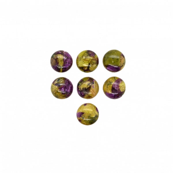 Stichtite Cab Round Shape 8mm Approximately 9.82 Carat, Lovely Bands Of Green And Purple Color, Flat Bottom, For Jewelry Making (21786)