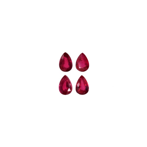 Madagascar Ruby Pear Shape 6x4x2mm Approximately 2 Carat, July Birthstone, Excellent Faceted Red Color Gemstone (8033)