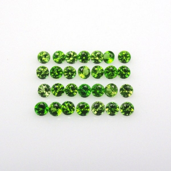 Tsavorite Garnet Round 1.5mm Approximately 0.40 Carat, January Birthstone, Faceted Plain Top, For Jewelry Making (30282)