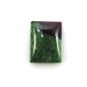 Ruby Zoisite Cab Emerald Shape 16x12mm Approximately 12 Carat, Mixture of Fiery Ruby and Earthy Zoisite, Anyolite, Ruby In Zoisite(14446)