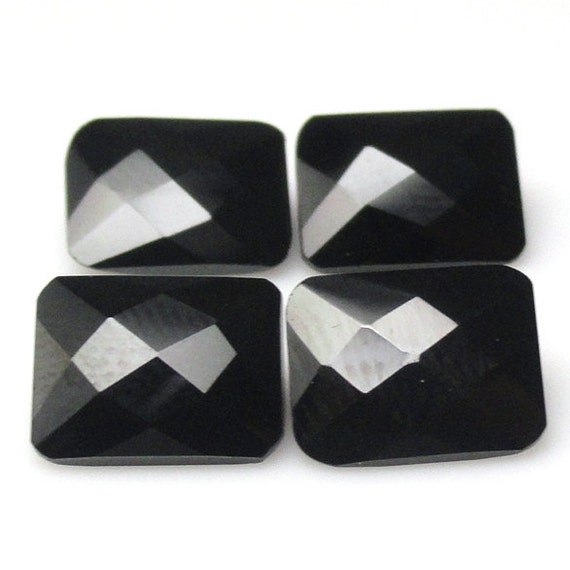 Black Spinel Emerald Cushion 9x7mm Approximately Carat, Jet