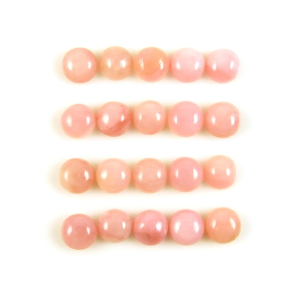 Pink Opal Cab Round Shape 5mm Approximately 8 Carats, October Birthstone, Beautiful Pink Peruvian Opal, Opaque Opal, For Jewelry  (5813)