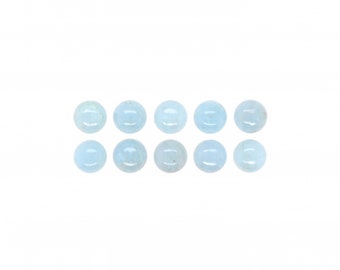 Milky Aquamarine Cab Round 6mm Approximately 7 Carat, March Birthstone, Beautiful Light Blue Color Cabochons, For Jewelry Making (7221)