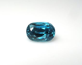 Cambodjaanse blauwe zirkoon, ovaalvormig, 9x6x6 mm, enkel stuk, 3,71 karaat, geboortesteen van december, gefacetteerde gladde bovenkant, topkwaliteit (10072)