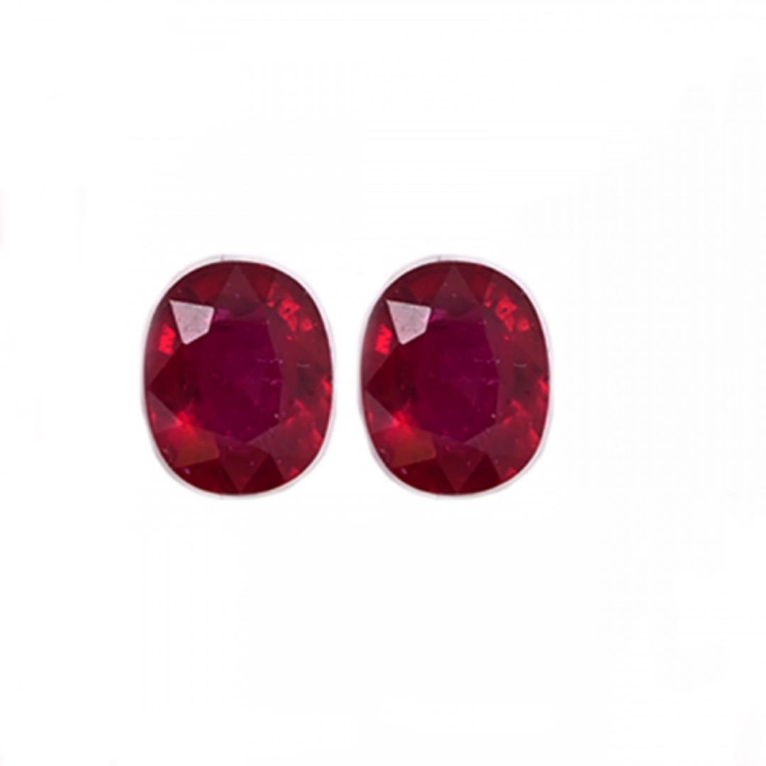 Rubis Rouge Pourpre De Madagascar 5 X 3.5 Mm Non Chauffé 0.35 Carat