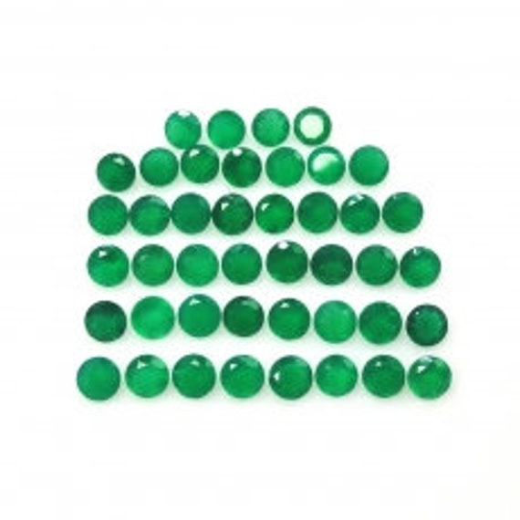 Buy Green Onyx Round Shape 4mm Approximately Carat, March