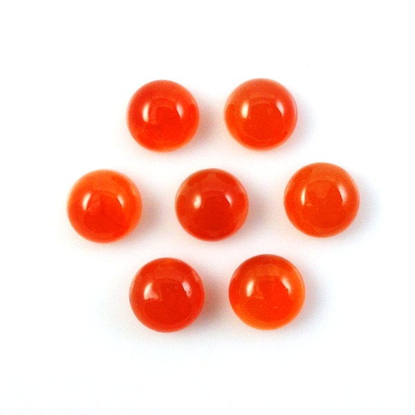 Carnelian Cab Round Shape 8mm Approximately 14 Carat, Vibrant Orange Color, Loose Gemstones, For Jewelry Making (1874)