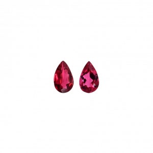 Red Spinel Pear Shape 5x3mm Approximately 0.38 Carat Matching Pair, August Birthstone, Ruby Lookalike, Faceted Gemstones (35136)