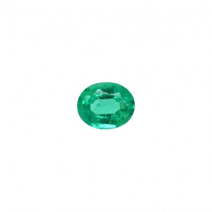 Sambian Smaragd Oval 5.6x4.6 mm Einzelstück 0.42 Karat, facettierte grüne Farbsteine, Mai Geburtsstein, Beryl Familie, Für Schmuck (39296)