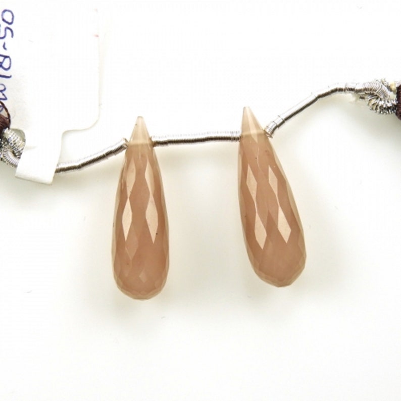 Nice Brown Coloration For Earring Making Faceted Drops Cherry Quartz Drops Briolette Shape 24x8mm Drilled Beads Matching Pair 33708