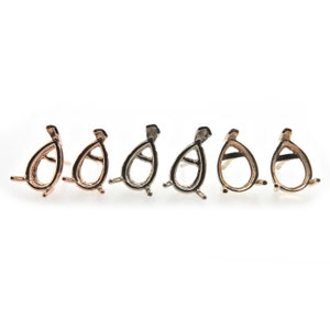14K Gold Earring Findings; Yellow, Rose, or White Gold; Pear 6x4mm & 7x5mm