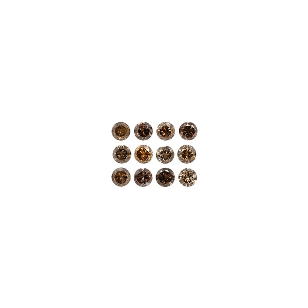 Chocolate Diamond Round 1.9mm Approximately 0.35 Carat, April Birthstone, Beautiful Golden Honey Brown Color, For Jewelry Making (7912)