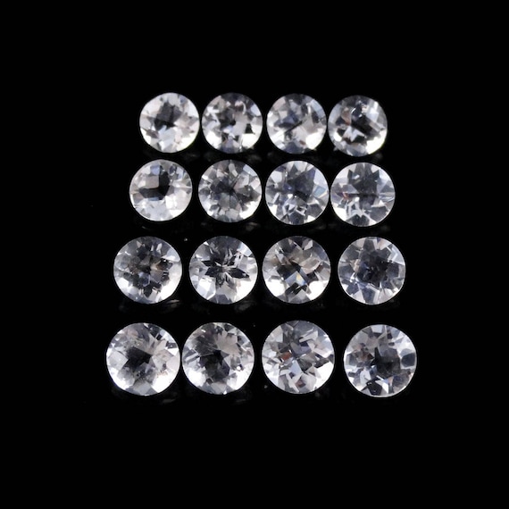 White Topaz Round Shape 4mm Approximately Carat, December Birthstone,  Beautiful Colorless Clear Topaz, Natural Silver Topaz (9447)
