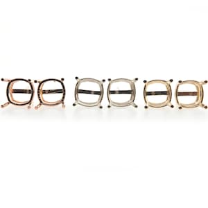 14K Gold Earring Findings; Yellow, Rose, or White Gold; Cushion 8mm, 9mm, 10mm, & 11mm