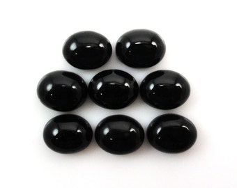Black Onyx Cab Oval 10x8x3mm Approximately 18 Carat, Jet Black Color, Flat Bottom Cabochons For Jewelry Making (563)