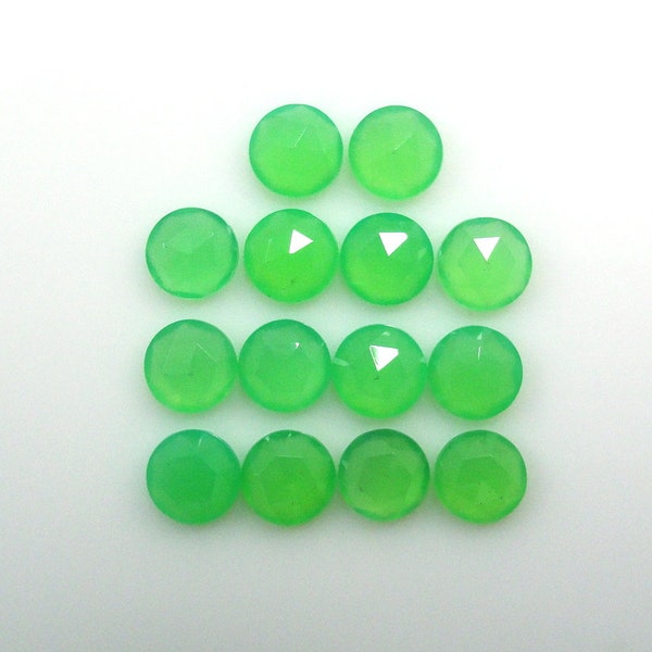 Chrysoprase Rose Cut Round Shape 6mm Approximately 9 Carat, Stone of Balance, Delightful Stone of Green Ray, For Jewelry Making (10841)