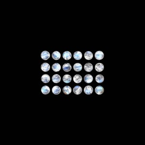 Rainbow Moonstone Cab Round 4mm Approximately 5.90 Carat, Variety of Feldspar, June Birthstone, Blue Flash, For Jewelry Making (294)