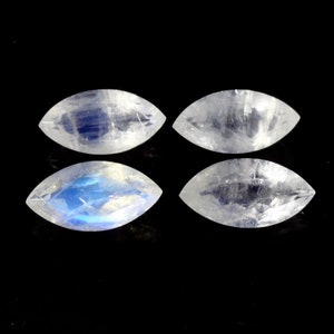 Rainbow Moonstone Faceted Marquise Shape 12x6mm Approximately 6 Carat, June Birthstone, Blue Flash, A Variety of Feldspar (11996)