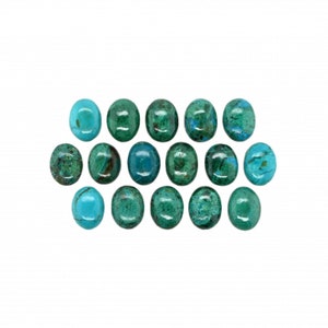 Chrysocolla Cab Oval 8x6x2mm Approximately 19 Carat, Beautiful Teal Color Smooth Flat Bottom Cabochons For Jewelry Making (9726)