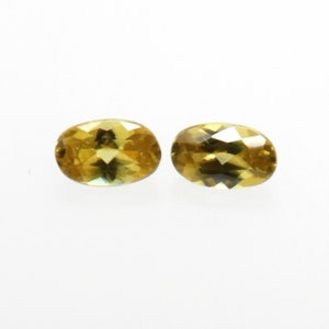 Sphene Oval Shape 5x3mm Approximately 0.64 Carat Matching Pair, Faceted Yellow Eye Clean Gemstones, For Earring Making (24402)