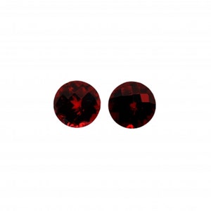 Red Garnet Round 8mm Approximately 4 Carat Matching Pair, January Birthstone, Deep Red Color, Cinnamon Stone, Gooseberry Garnet (6017)