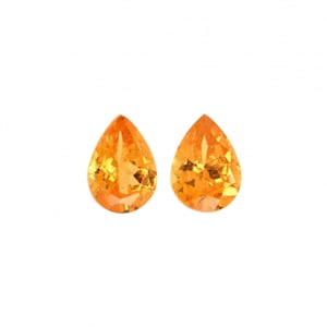 Mandarin Garnet Pear Shape 7x5mm Approximately 1.62 Carat Matching Pair, January Birthstone, Faceted Plain Top, For Earring Making (40657)