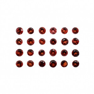 Roter Granat rund 2,5 mm ungefähr 2 Karat, Januar Geburtsstein, schöne tiefrote Farbe, Zimtstein, Stachelbeergranat (2490)