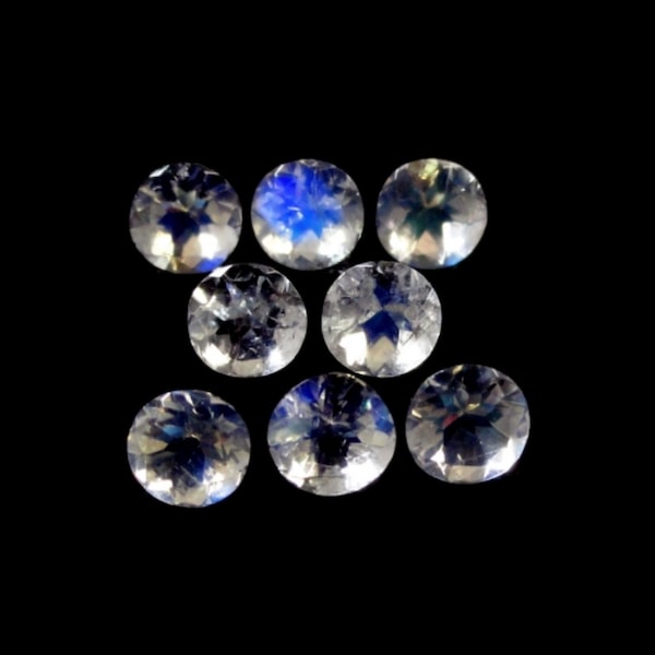 Rainbow Moonstone Faceted Round 4mm Approximately 1.93 Carat, Variety of Feldspar, June Birthstone, Nice play of Color, For Jewelry (9285)