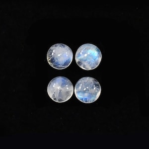 Cabujón redondo de piedra lunar arcoíris de 8 mm, aproximadamente 7,79 quilates, variedad de feldespato, piedra de nacimiento de junio, para la fabricación de joyas (6024)