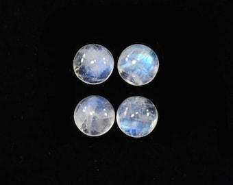 Cabujón redondo de piedra lunar arcoíris de 8 mm, aproximadamente 7,79 quilates, variedad de feldespato, piedra natal de junio, para la fabricación de joyas (6024)