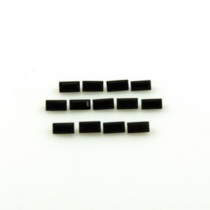 Black Onyx Baguette Shape 3.5x1.65mm Approximately 1 Carat, Jet Black Color, Faceted Plain Top, Perfect For Jewelry Making (24167)