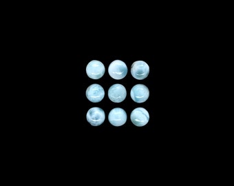 Larimar Cab Round 5mm Approximately 5 Carat, Caribbean Color Stone, Blue Pectolite, Loose Larimar Gemstones (238)