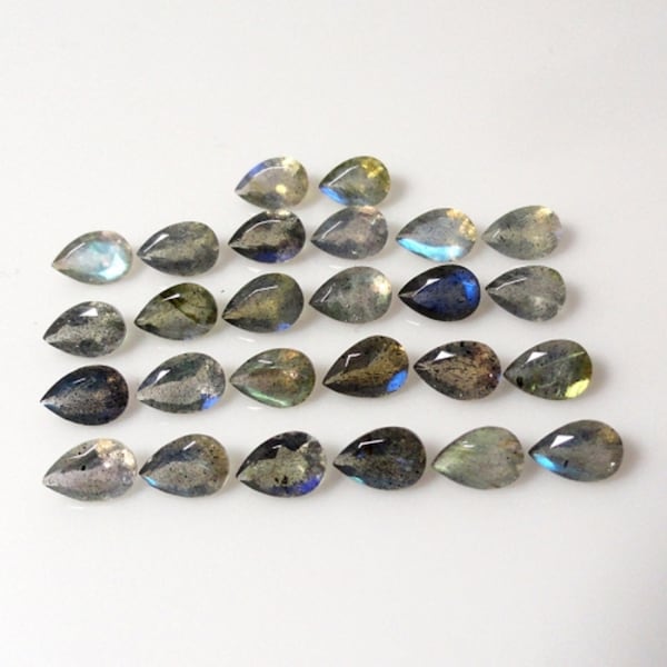 Labradorite Pear Shape 6x4mm Approximately 9 Carat, Spectral Play of Color, Color Variation, Spectrolite,Feldspar Variety,For Jewelry(14396)