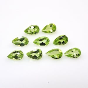Peridot Pear Shape 5X3mm Approximately 1.80 Carat,  August Birthstone, Lime Green, A Variety Of Olivine, For Jewelry Making (13297)
