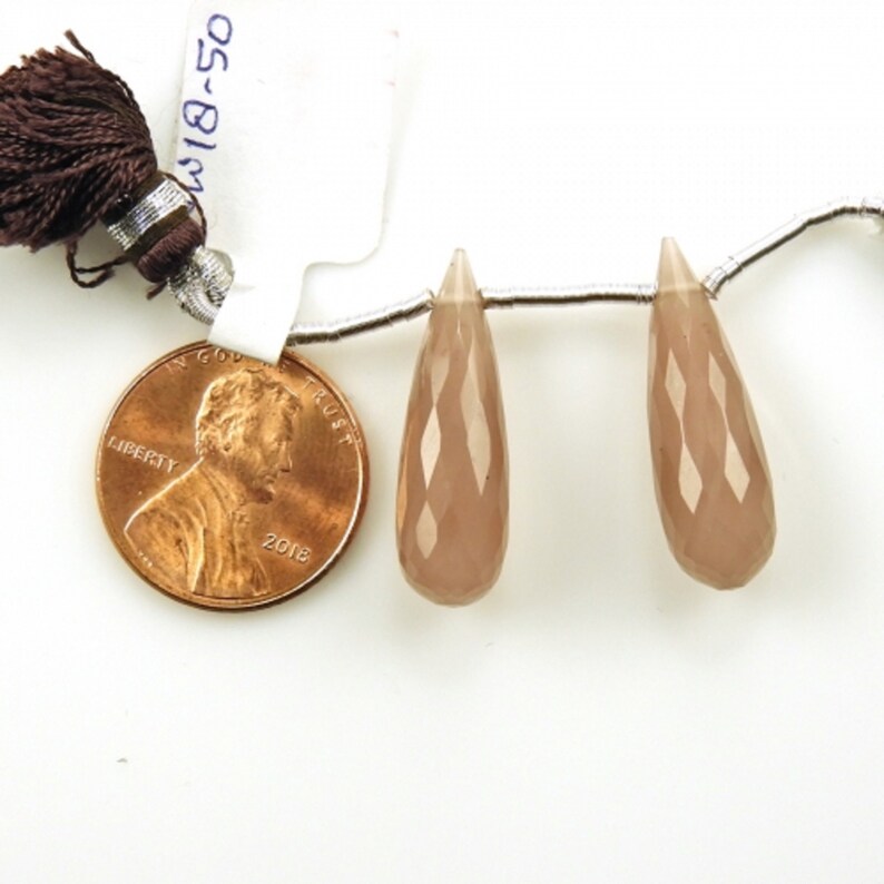 Nice Brown Coloration For Earring Making Faceted Drops Cherry Quartz Drops Briolette Shape 24x8mm Drilled Beads Matching Pair 33708