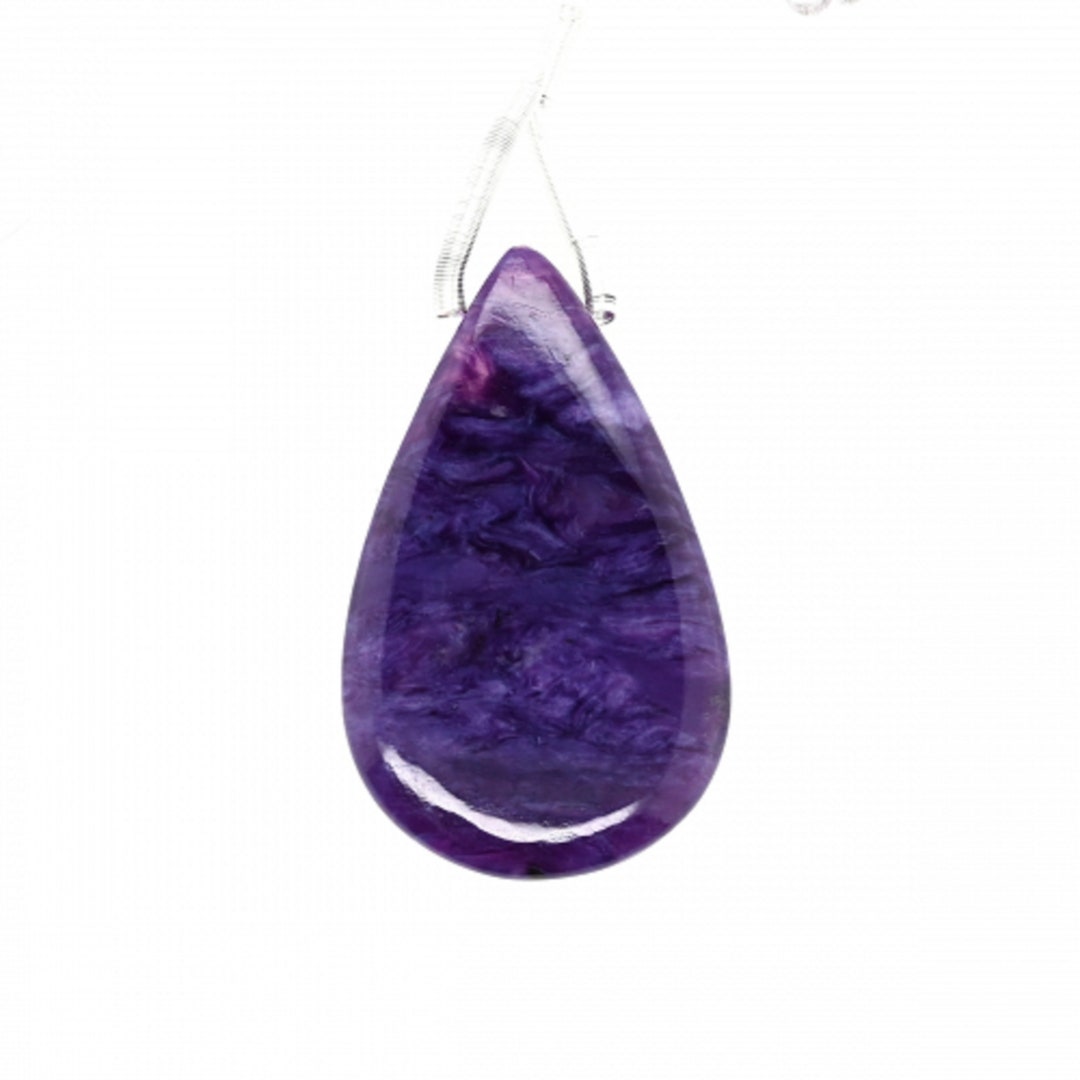 Set Gioielli In Charoite Con Argento 925 Placcato | 3 Pezzi Mix: Anello, Orecchini, Ciondolo | Fatto A Mano India