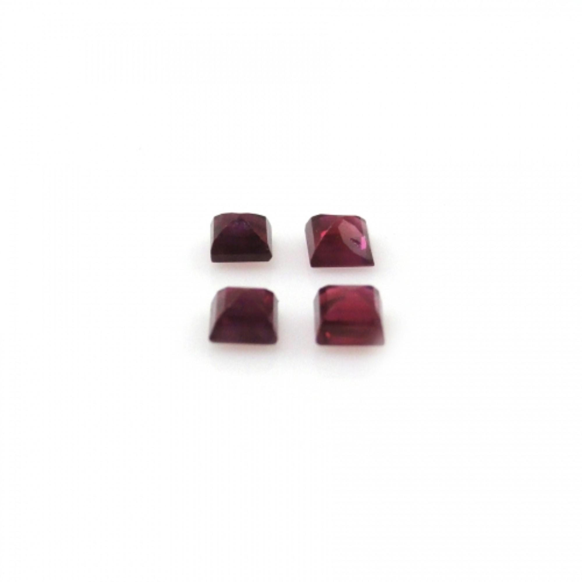 Ruby Princess Cut 2.5mm Approximately 0.50 Carat, Excellent