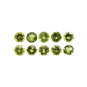 Peridot Round 4mm Approximately 2.80 Carat, August Birthstone, An Evening Emerald, Checkerboard Cut , Variety Of Olivine, For Jewelry (1999)