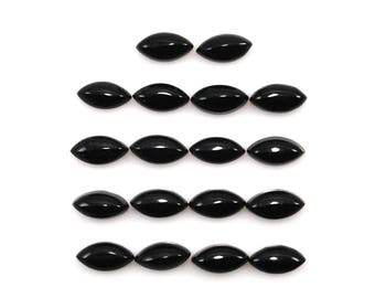 Black Onyx Cab Marquise Shape 10x5mm Approximately 18 Carat, Jet Black Color, Nice Luster, For Jewelry Making  (2353)