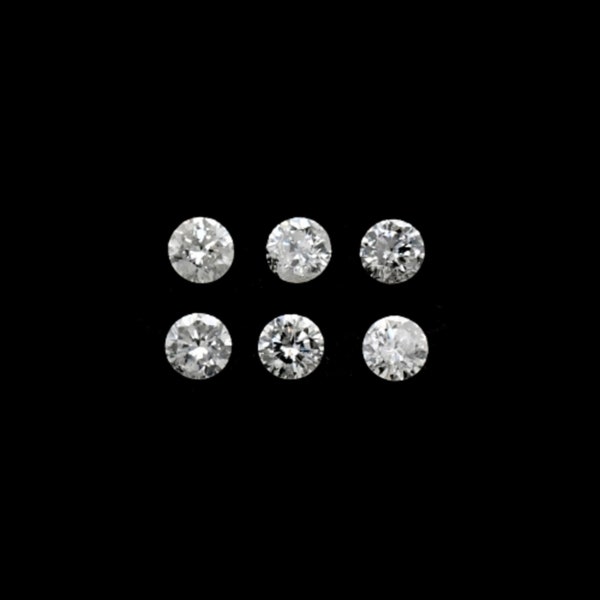 Diamant blanc rond 2 mm environ 0,20 carat, taille brillant, pierre de naissance d'avril, pour la fabrication de bijoux (23566)