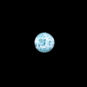 Larimar Cabs Rund 14 mm Einzelstück, ungefähr 7.30 Karat, Delphin Farbe Stein, blauer Pektolith, lose Edelsteine, für Anhänger (15057)