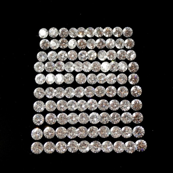 Melee Cubic Zirconia Round Brilliant Cut 1.5mm 100 Pieces, For Jewelry Making (9991)