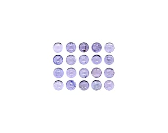 Tanzanite Cab Round 4mm Approximately 6.50 Carat, Smooth Purple Flat Bottom Cabochons, December Birthstone, For Jewelry Making (6519)
