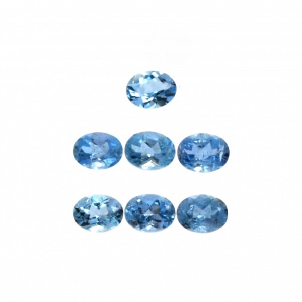 Aquamarine Oval Shape 4x3mm Approximately 1 Carat, March Birthstone, Beautiful Blue Color, Faceted Plain Top (32703)