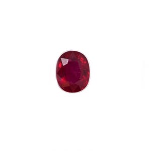 Madagascar Ruby Oval 12x10mm Approximately 6.37 Carat Single Piece, July Birthstone, Faceted Plain Top, Beautiful Deep Red Color (36062)
