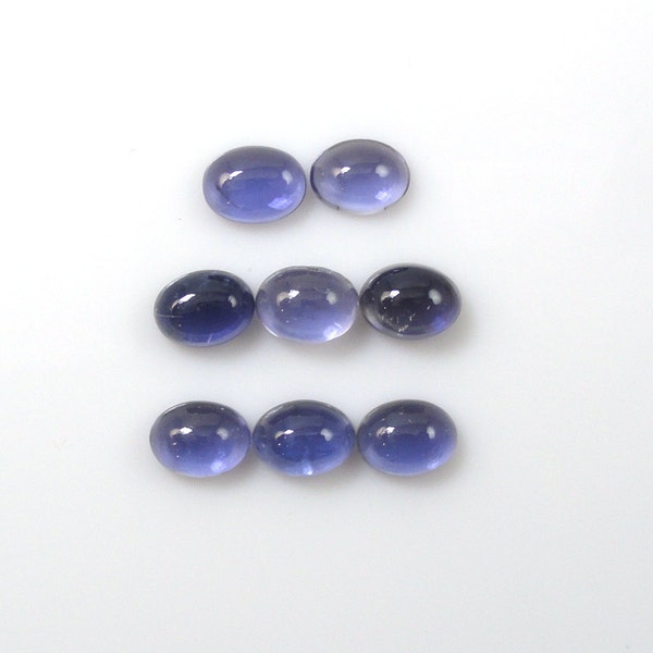 Iolite Cab Oval 8x6mm Approximately 10 Carat, Water Sapphire, Cordierite, Violet Blue Color, Cabochons For Jewelry Making (171)