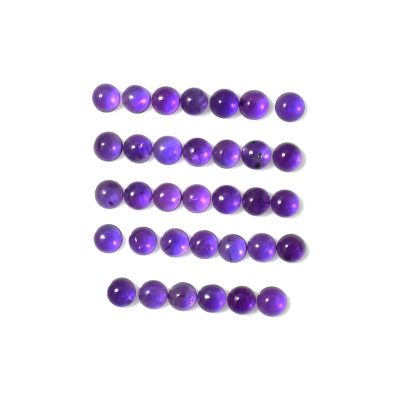Amethyst Cabs Round 3mm Approximately 4 Carat, February Birthstone, Smooth Purple Color Flat Bottom Cabochons, For Jewelry Making 6686 image 1