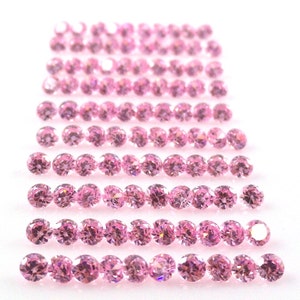 Rosa Zirkonia rund 3 mm, 100 Stück, Brillantschliff, facettierte rosa Farbe Edelsteine für die Schmuckherstellung (2700)