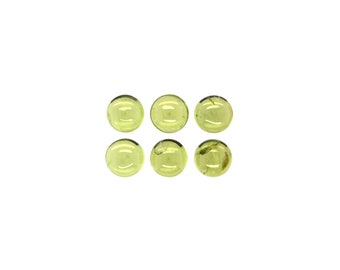 Peridot Cab Round 6mm Environ 6 Carat, Belle couleur vert lime, Une émeraude du soir, pour la fabrication de bijoux (5980)